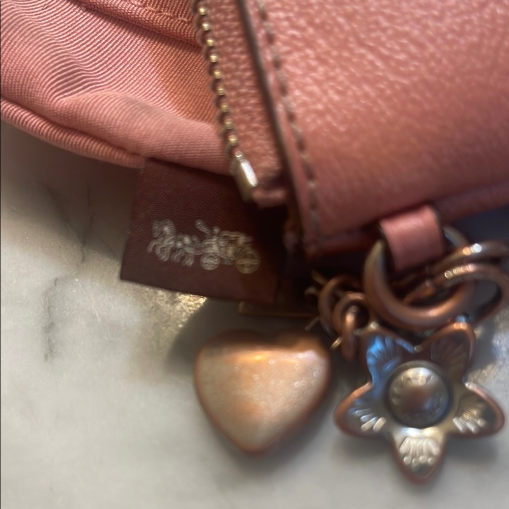 Coach Pink Floral Leather Wristlet Clutch - Picture 10 of 12